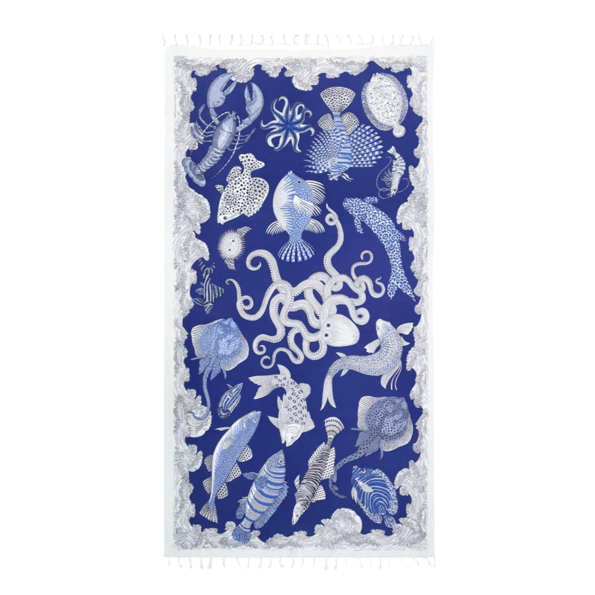 Fouta Towel, Poseidon Blue Eleish Van Breems Home