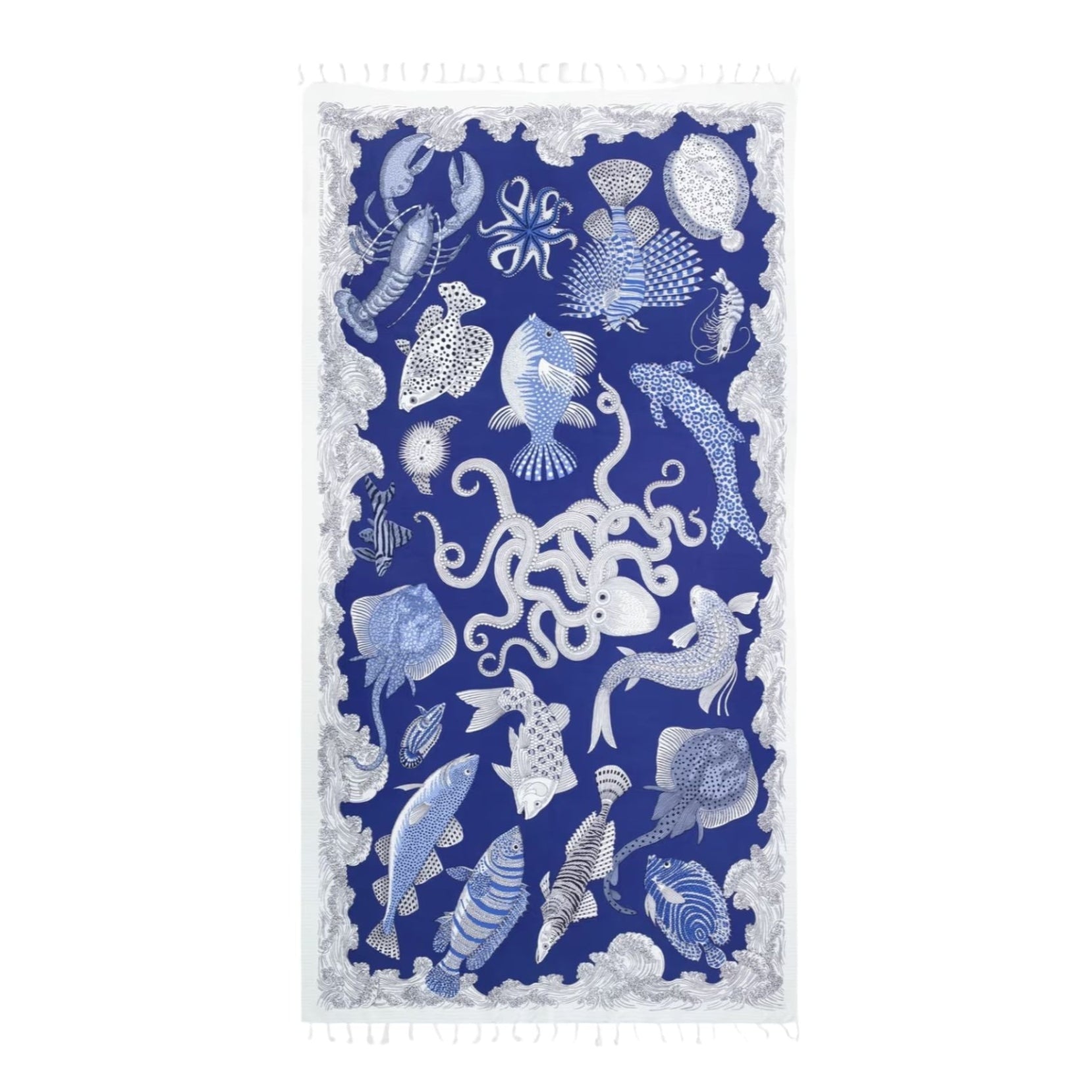 Fouta Towel, Poseidon Blue Eleish Van Breems Home