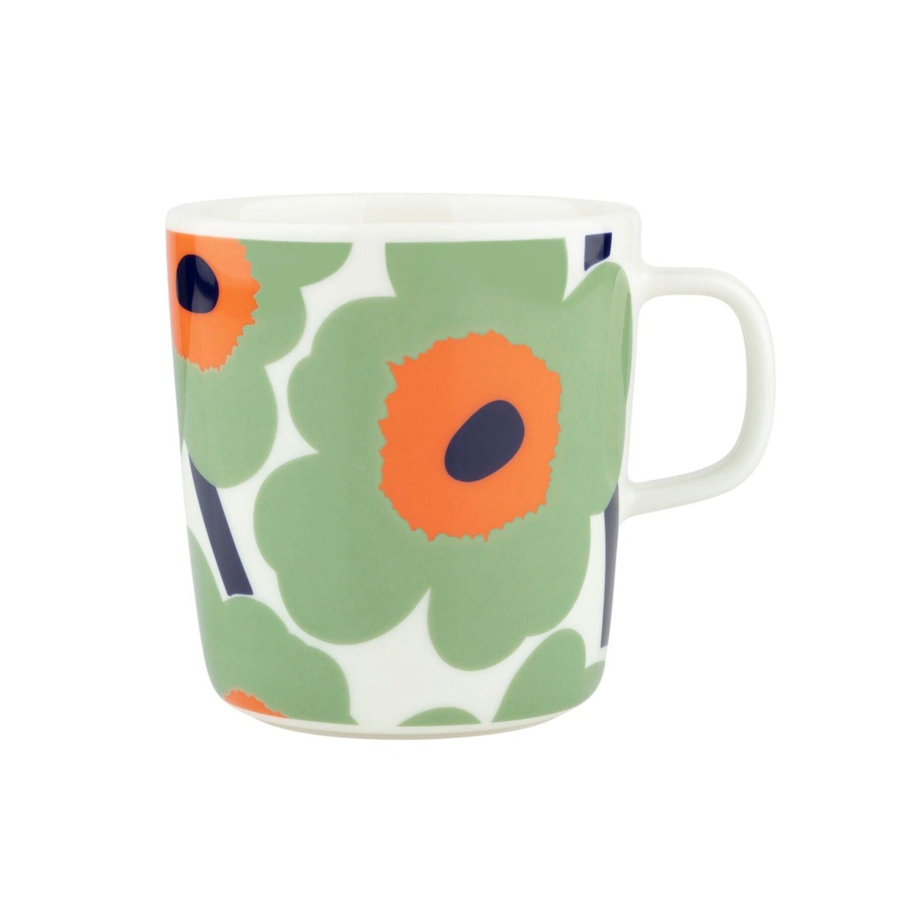 Marimekko Unikko Mug, Light Green With Orange - Eleish Van Breems Home
