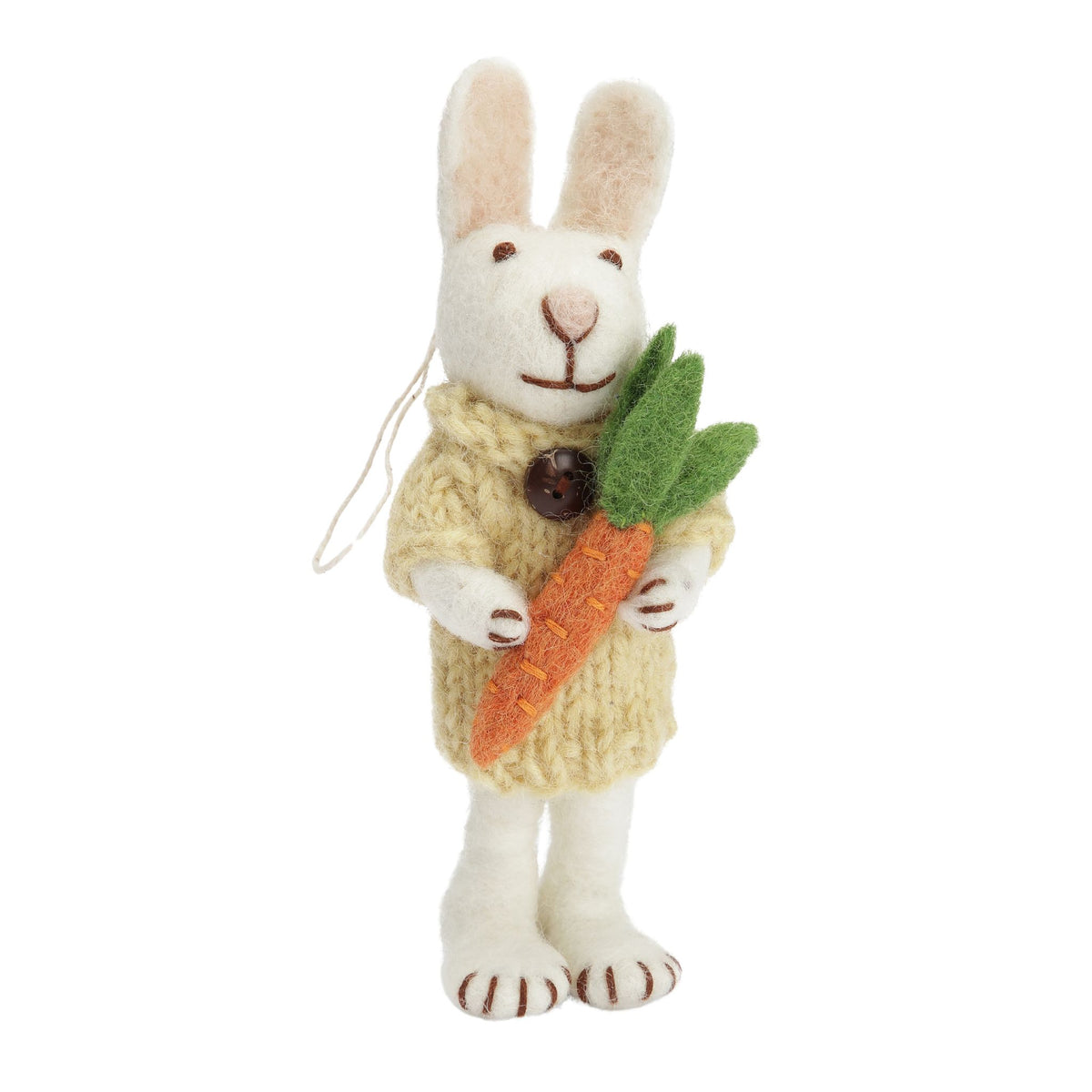 White Bunny With Yellow Dress &amp; Carrot Eleish Van Breems Home
