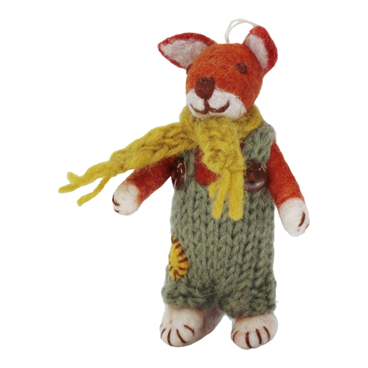 Small Boy Fox With Green Pants &amp; Ochre Scarf Ornament Eleish Van Breems Home