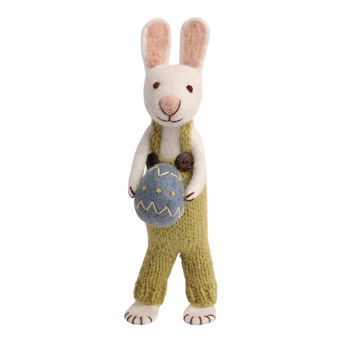 Big White Bunny With Pants &amp; Blue Egg Eleish Van Breems Home