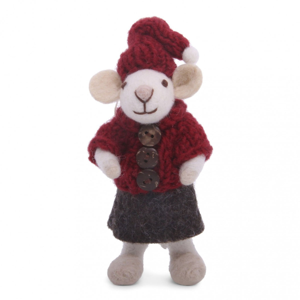 Small White Girly Mouse With Hat, Jacket &amp; Skirt Eleish Van Breems Home