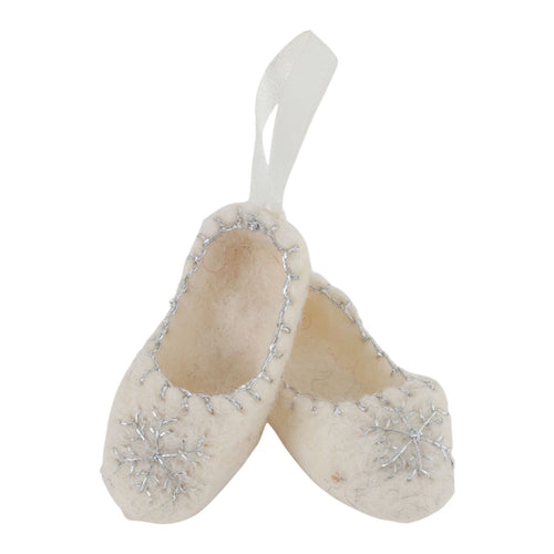 Ballerina Shoes With Snowflakes Ornament