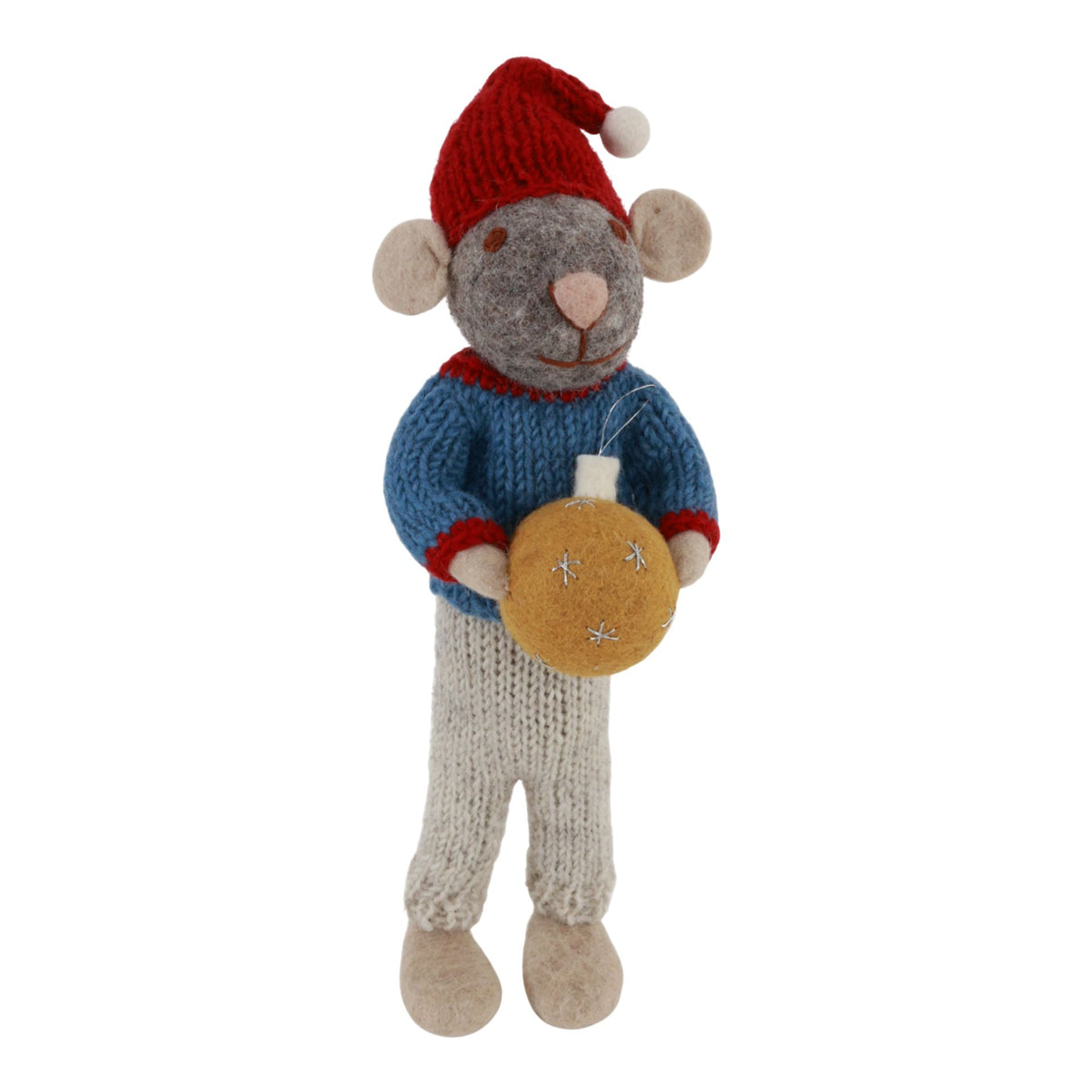 Big Grey Boy Mouse With Christmas Bauble Eleish Van Breems Home