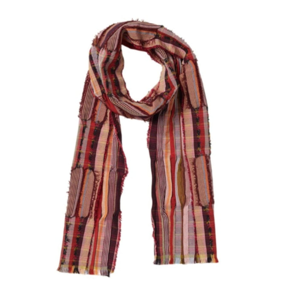 Peonia Pomegranate Silk &amp; Wool Scarf Eleish Van Breems Home