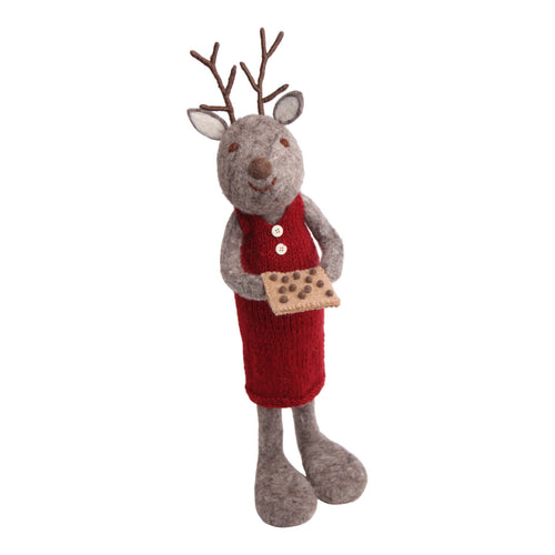 X-Large Grey Girly Deer With Baking Tray