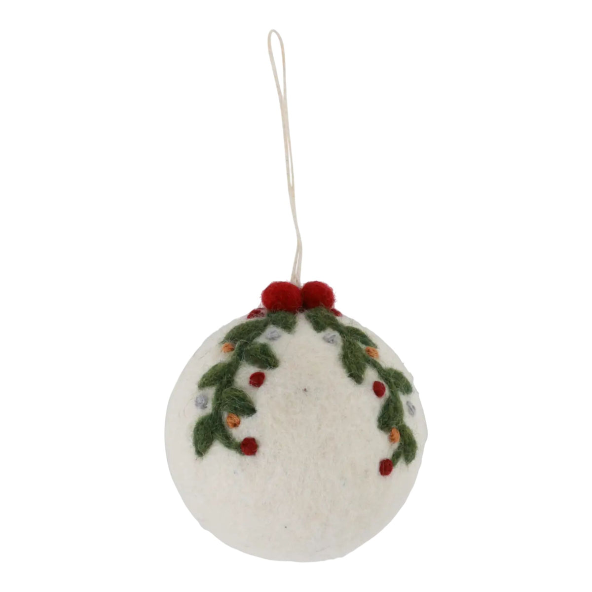 Garland on White Christmas Bauble Eleish Van Breems Home