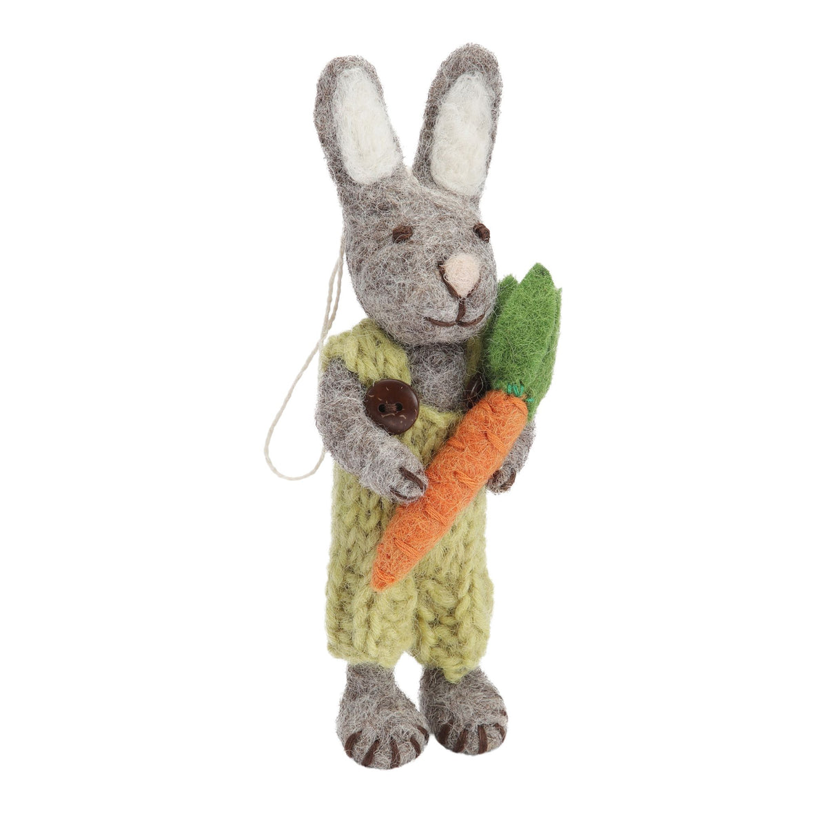 Grey Bunny With Green Pants &amp; Carrot Eleish Van Breems Home