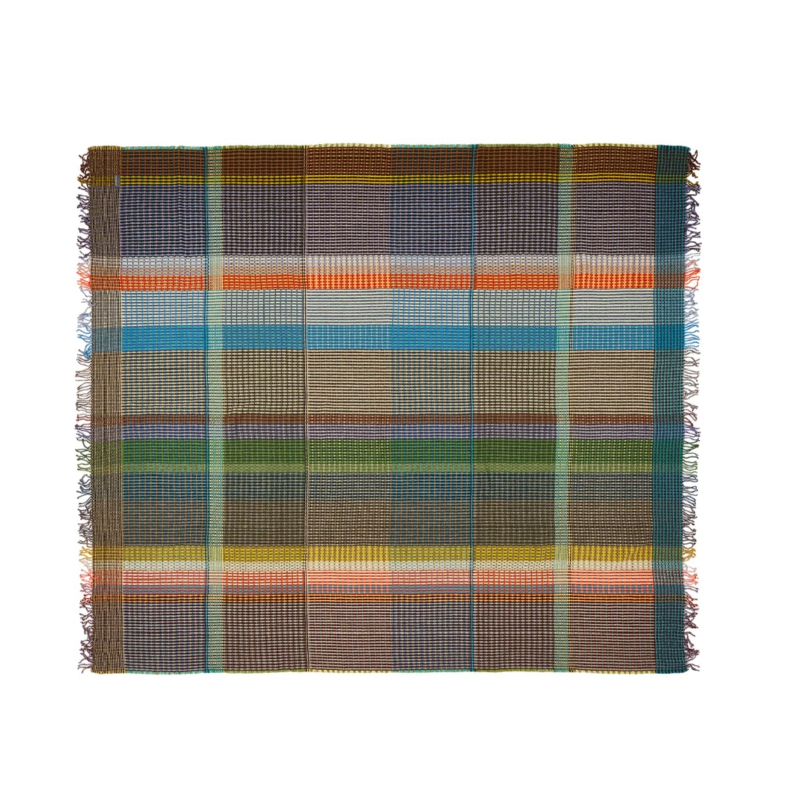 Hertha Lambswool Basket Weave Throw Mid Green, Small Eleish Van Breems Home