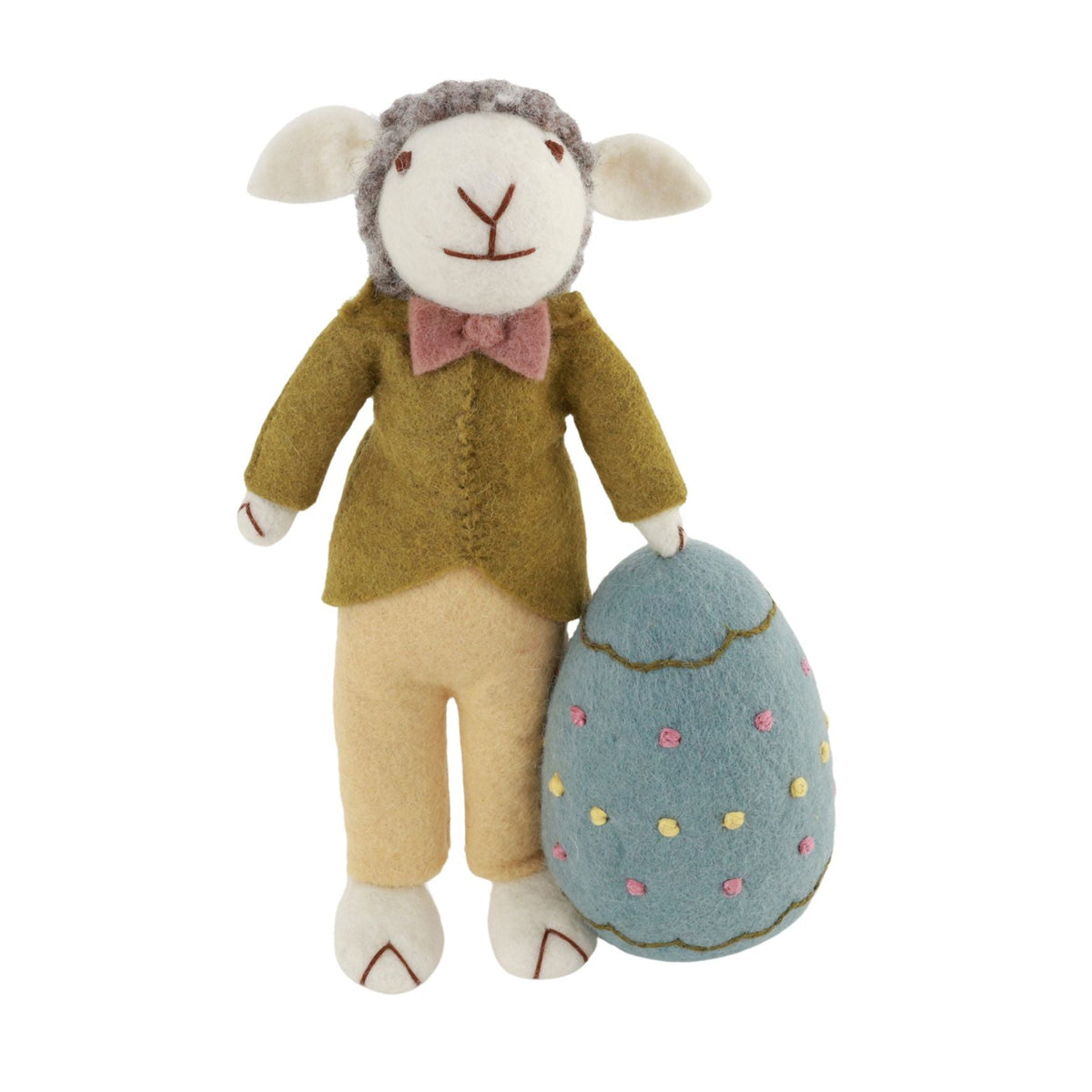Big Grey Sheep With Dark Green Jacket &amp; Big Egg Eleish Van Breems Home