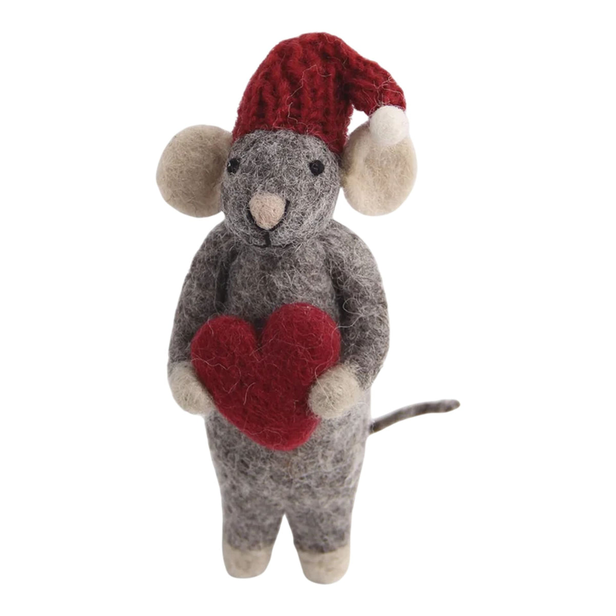 Grey Mouse with Heart Ornament Eleish Van Breems Home