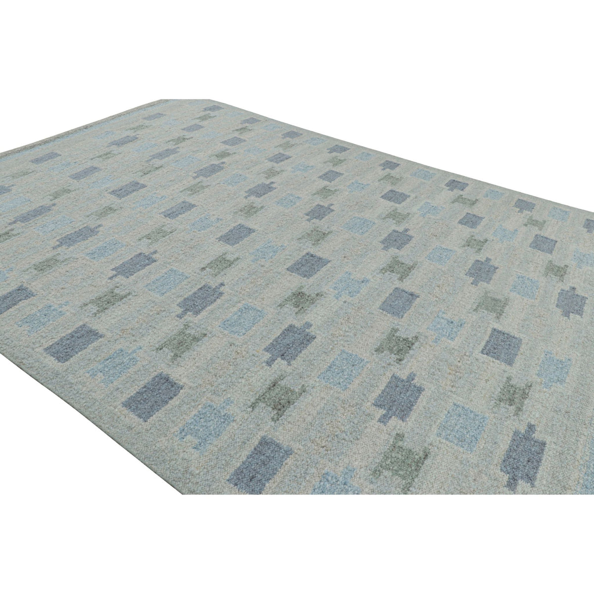 Scandinavian Geometric Rug In Blue Tones Eleish Van Breems Home