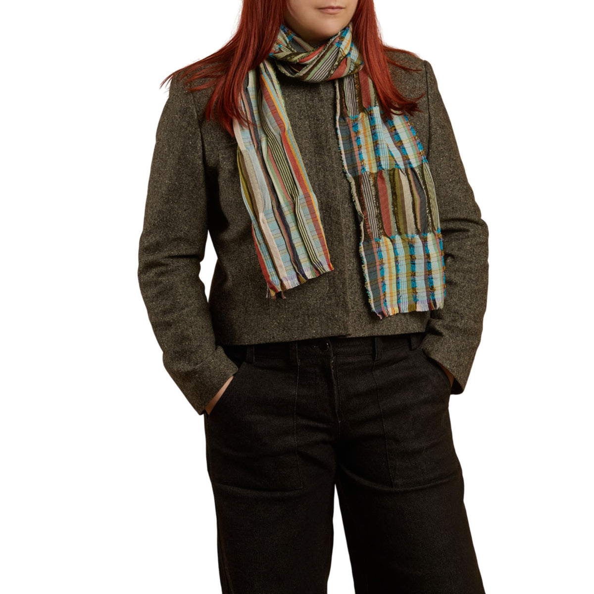Peonia Chartreuse Silk & Wool Scarf Eleish Van Breems Home