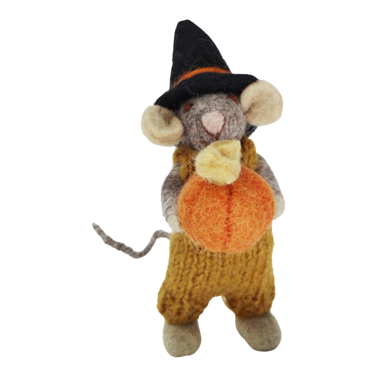 Small Grey Boy Mouse With Pumpkin &amp; Ochre Pants Ornament Eleish Van Breems Home