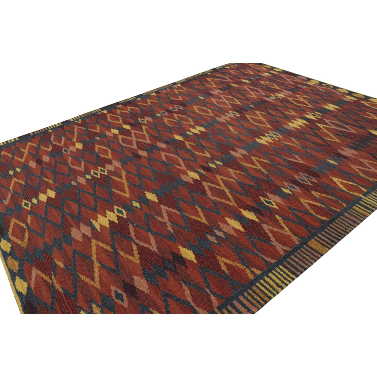 Scandinavian Geometric Rug With Red & Blue Eleish Van Breems Home