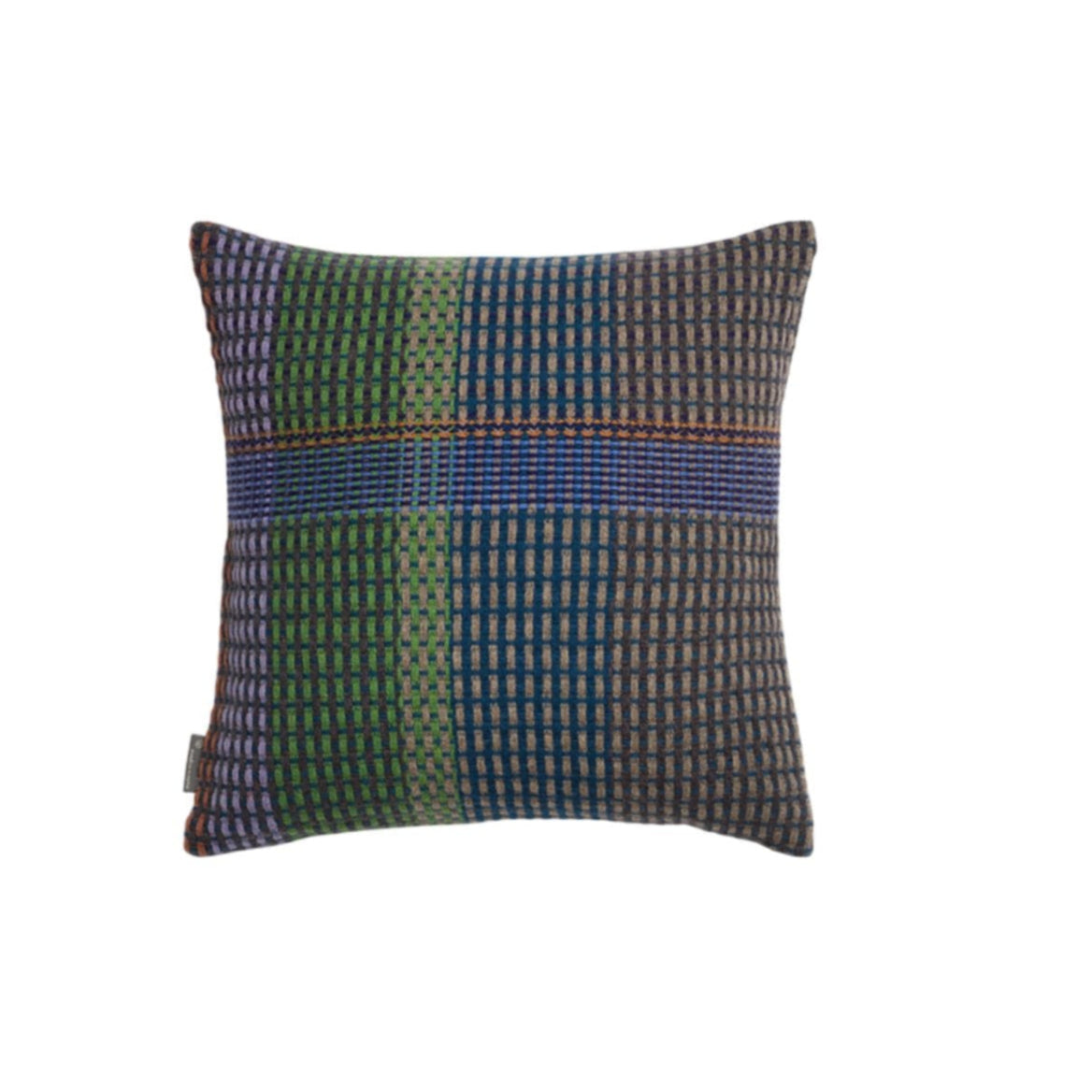 Seacole Lambswool Basket Weave Pillow, Mid Blue Eleish Van Breems Home