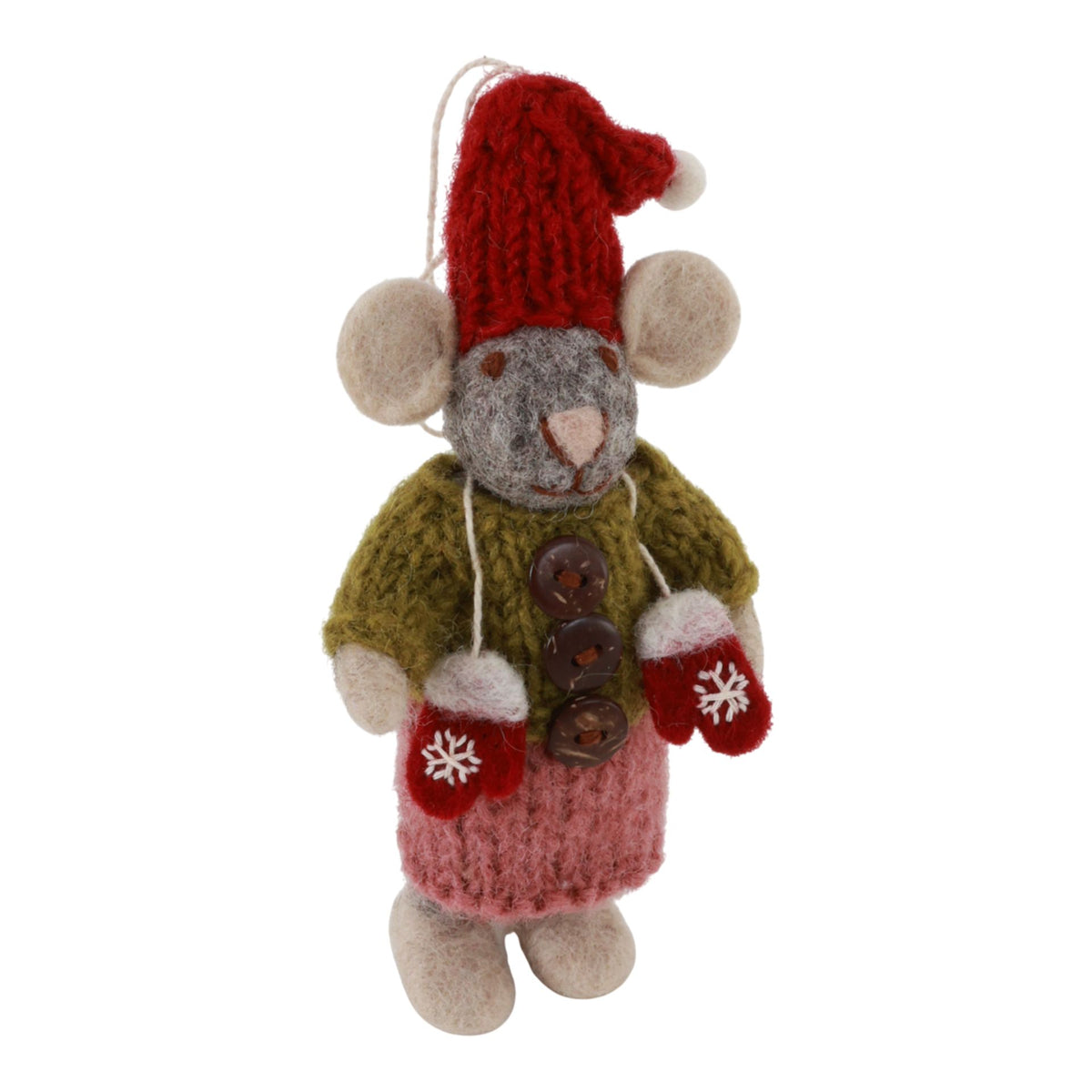 Small Grey Girly Mouse with Mittens Eleish Van Breems Home