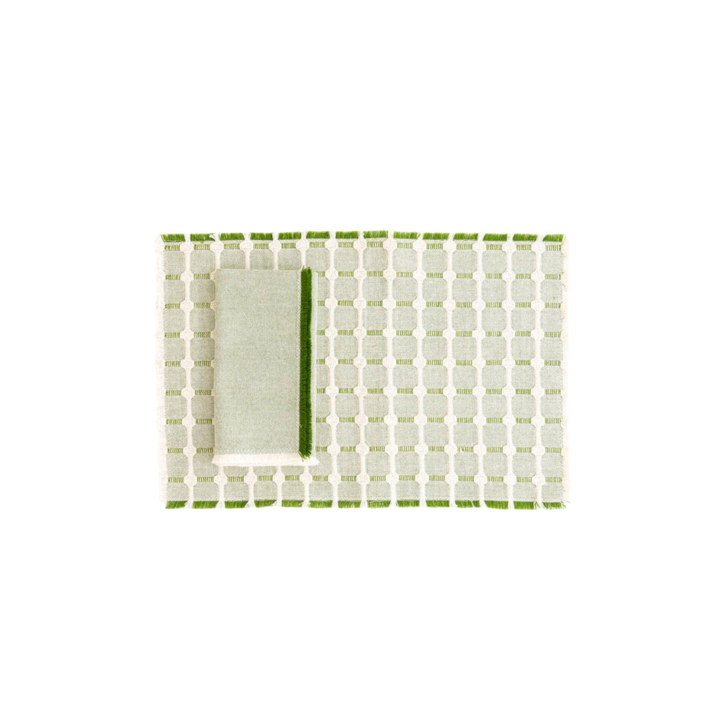 Hopsack Simple Fringe Placemats, Set of 4