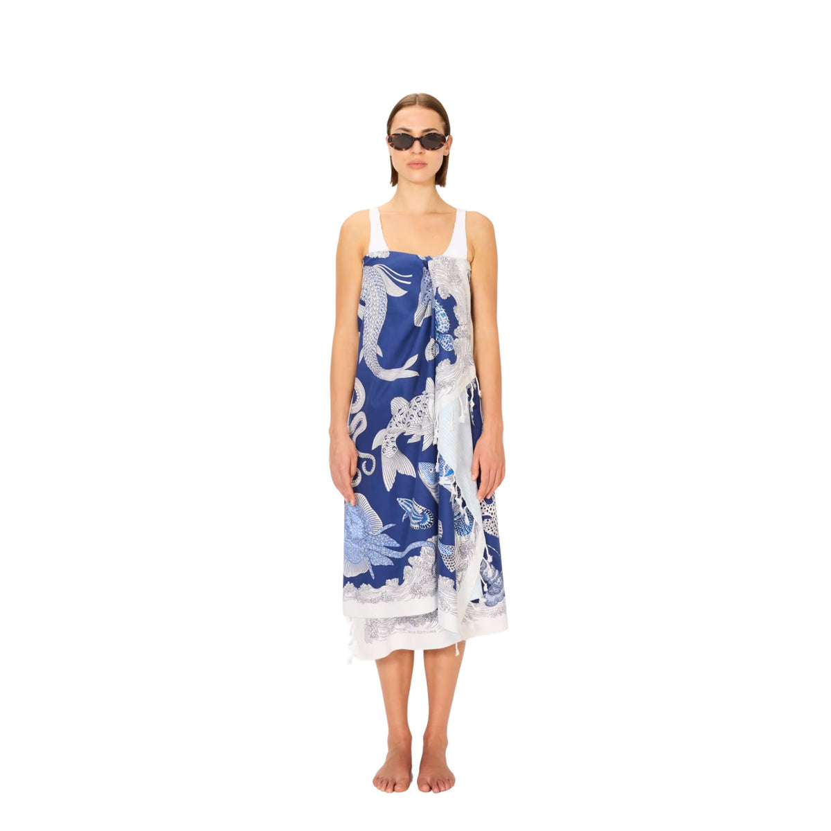 Fouta Towel, Poseidon Blue Eleish Van Breems Home