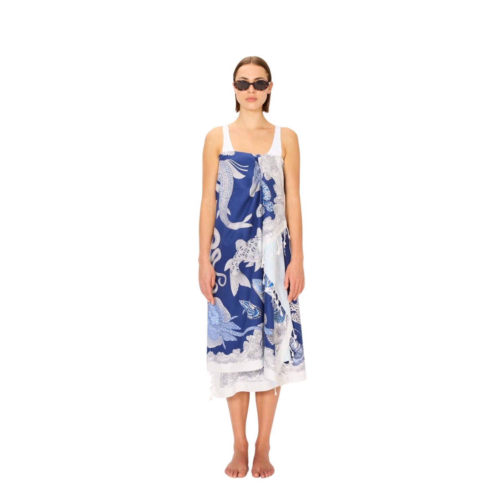 Fouta Towel, Poseidon Blue Eleish Van Breems Home