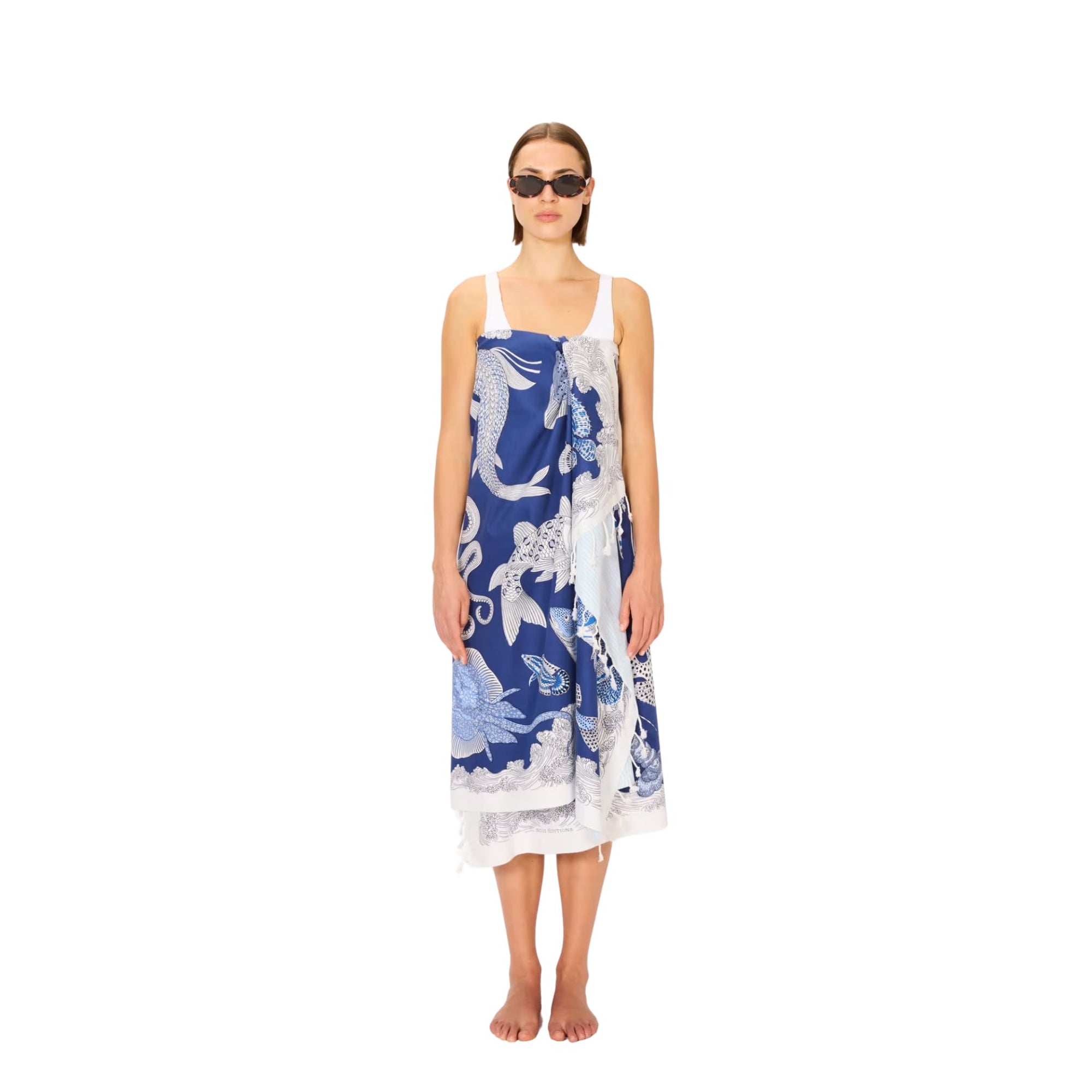 Fouta Towel, Poseidon Blue Eleish Van Breems Home
