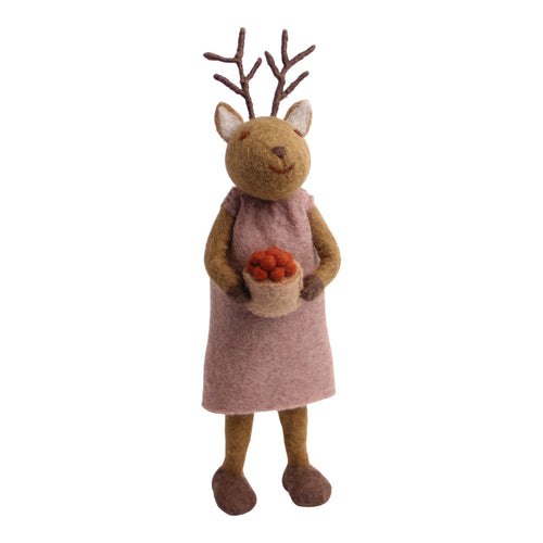 Big Brown Girly Deer With Berries
