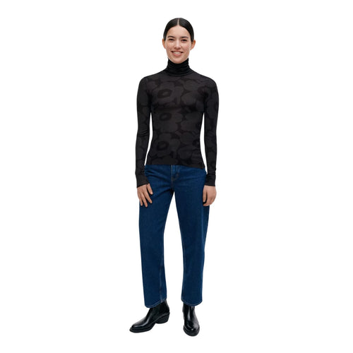 Marimekko Vilina Unikko Turtleneck Shirt Black