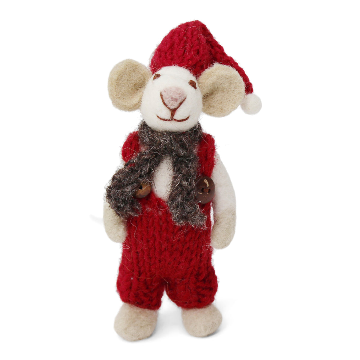 Small White Boy Mouse With Hat, Scarf &amp; Red Pants Eleish Van Breems Home