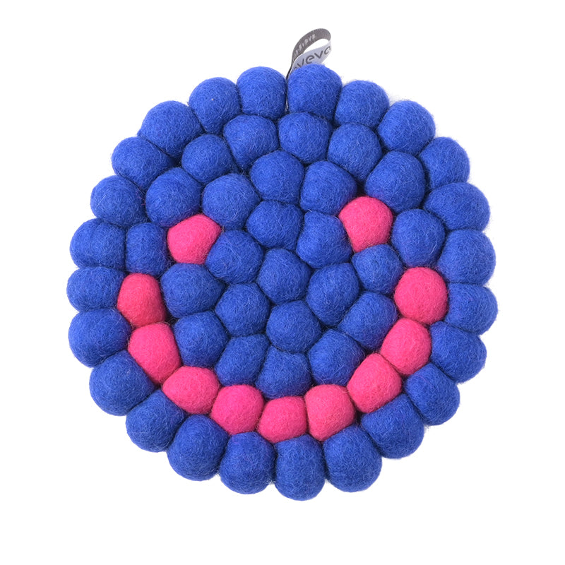 Wool Trivet Smiley Face, Blue Moon Eleish Van Breems Home