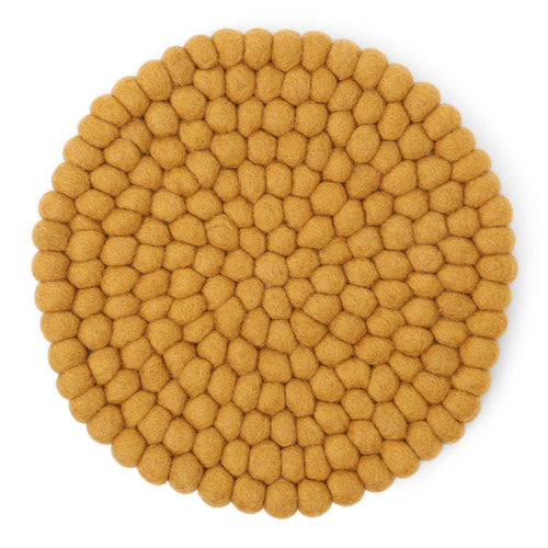 Large Felted Wool Coaster, Ochre