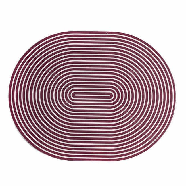 Lacquer Stripe Placemats - Plum &amp; White Eleish Van Breems Home