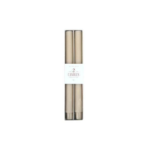 Fancy Taper Candles, 10" Pair, Parchment