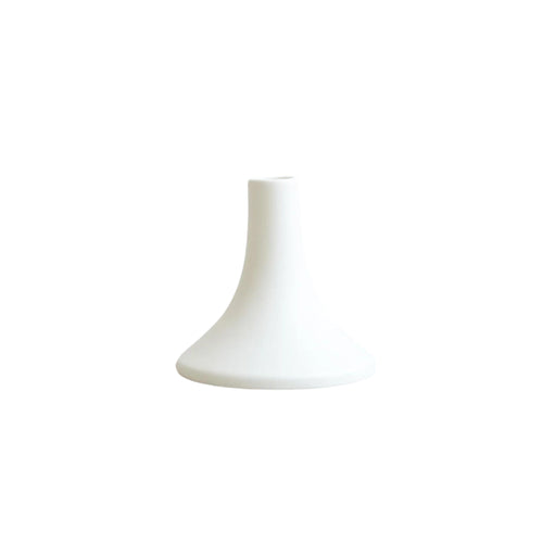 Ceramic Grand Taper Holder, Matte White, Short