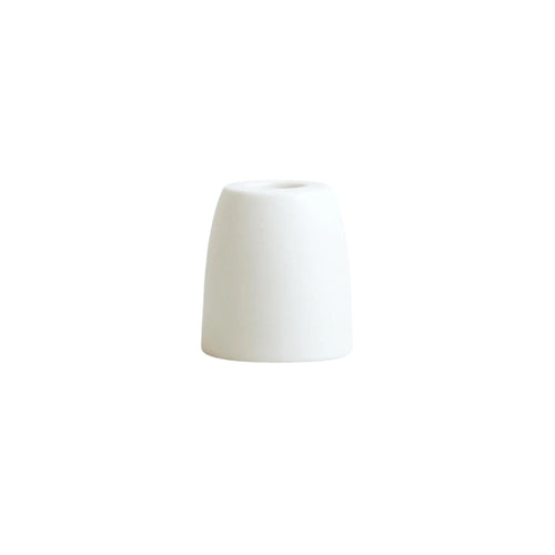 Petite Ceramic Taper Holder, Matte White, Cone