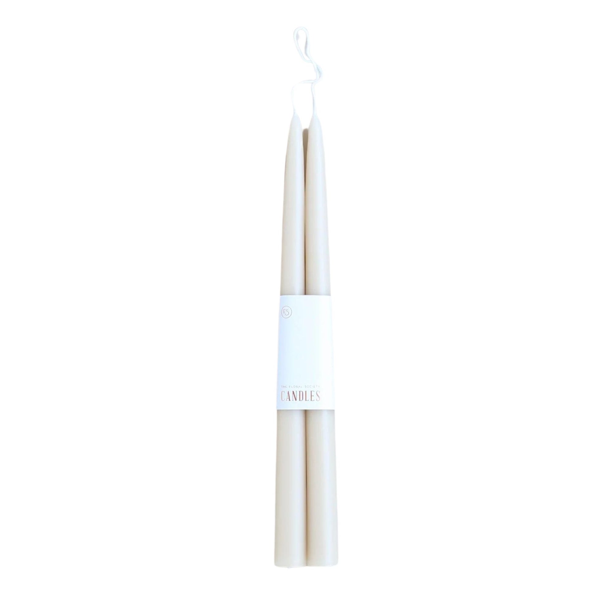 Dipped Taper Candles, 12" Pair, Parchment