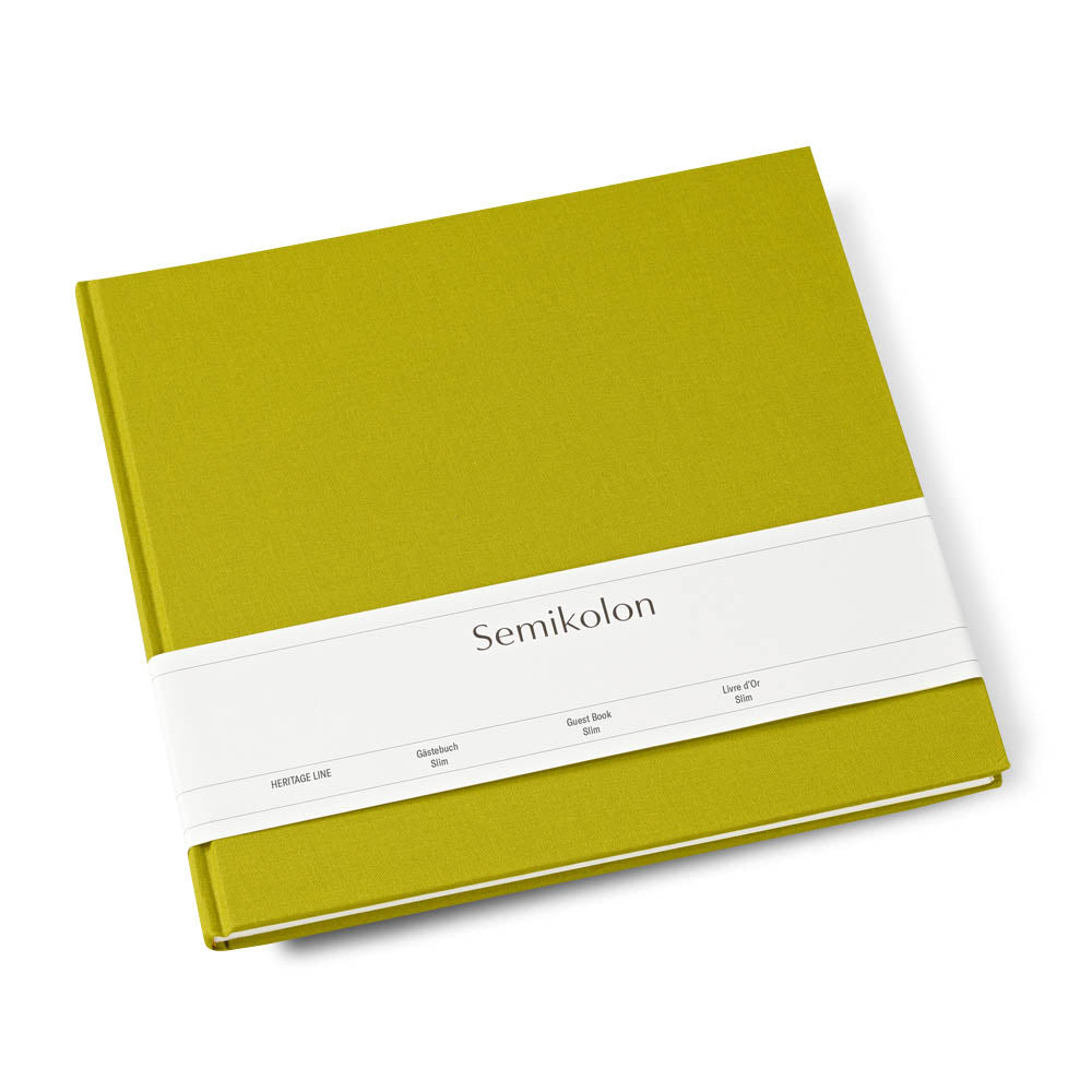 Guest Book, Slim, Matcha Colored Linen Eleish Van Breems Home