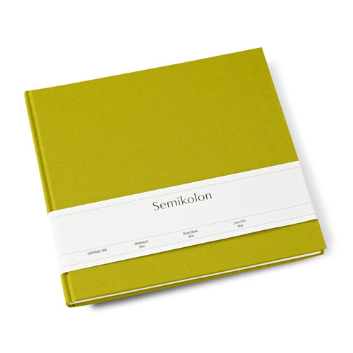Guest Book, Slim, Matcha Colored Linen