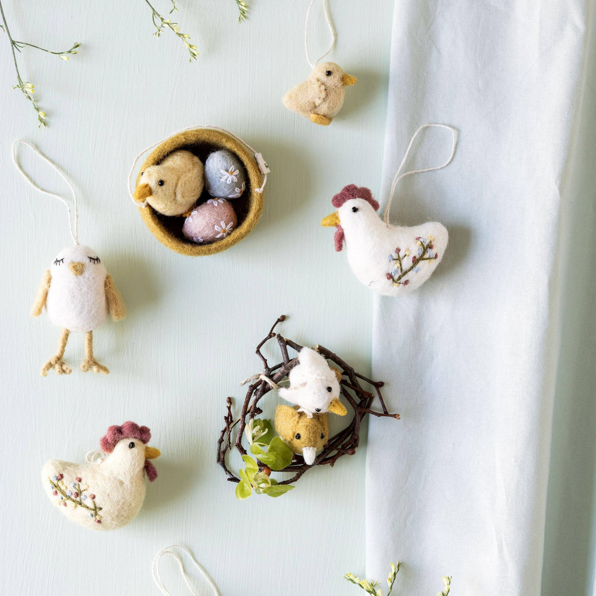 Nest w/Eggs & Chicklet Bird Eleish Van Breems Home