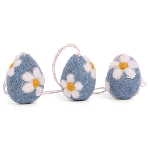 Eggs with Blue Flowers