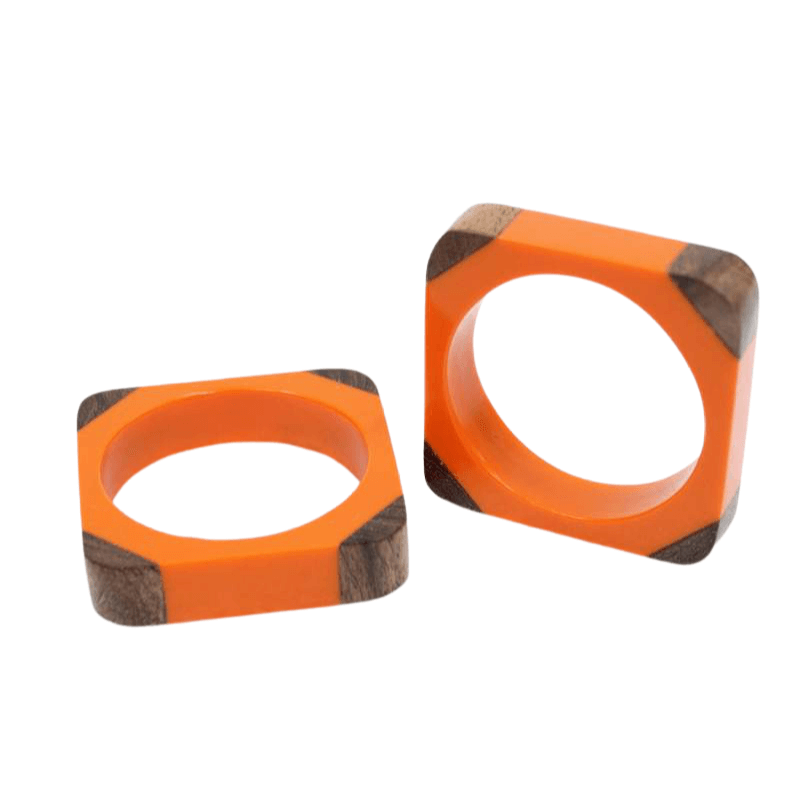 Quatro Napkin Rings - Orange Eleish Van Breems Home