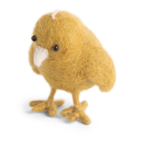 Felted Wool Mini Chicken Ornament, Ochre