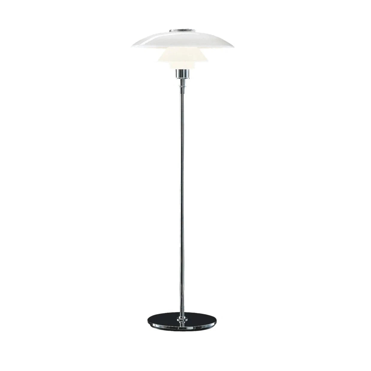 Louis Poulsen PH Glass Floor Lamp, Chrome Plated