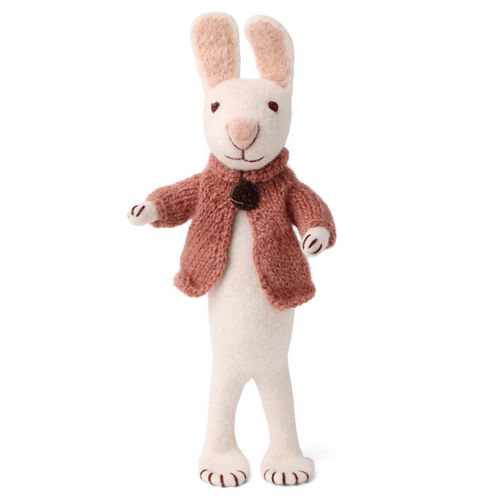 X-Large White Bunny with Rose Jacket