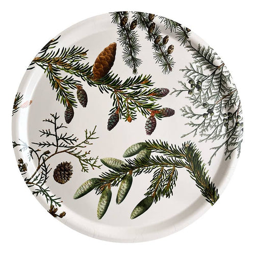Pine Trees Round Serving Tray