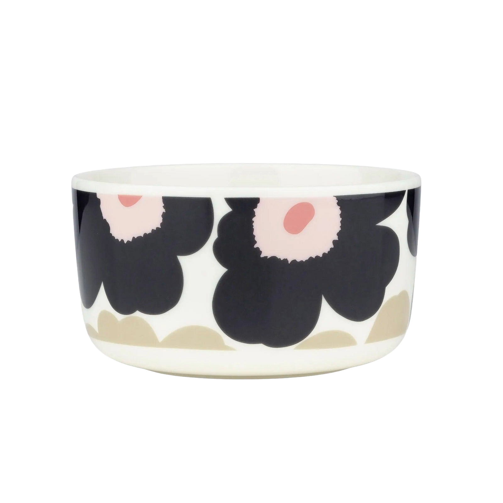 Marimekko Oiva Unikko Bowl 5" Pink & Charcoal Eleish Van Breems Home