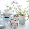 Blue & White Striped Latte Cup