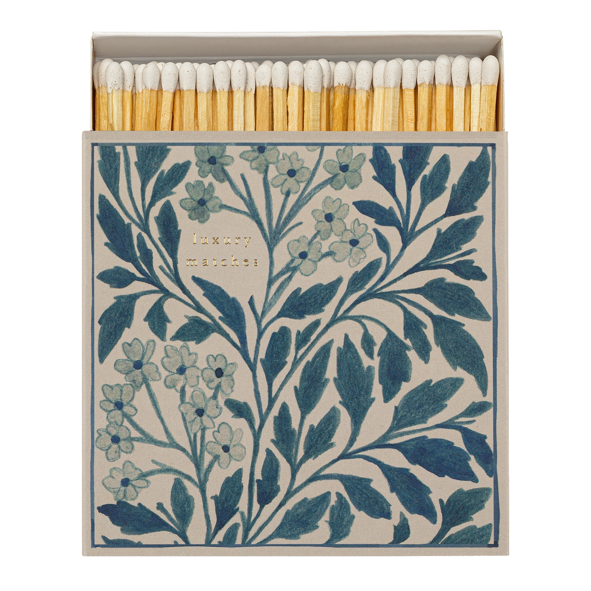 Blue Floral Square Safety Matches Eleish Van Breems Home
