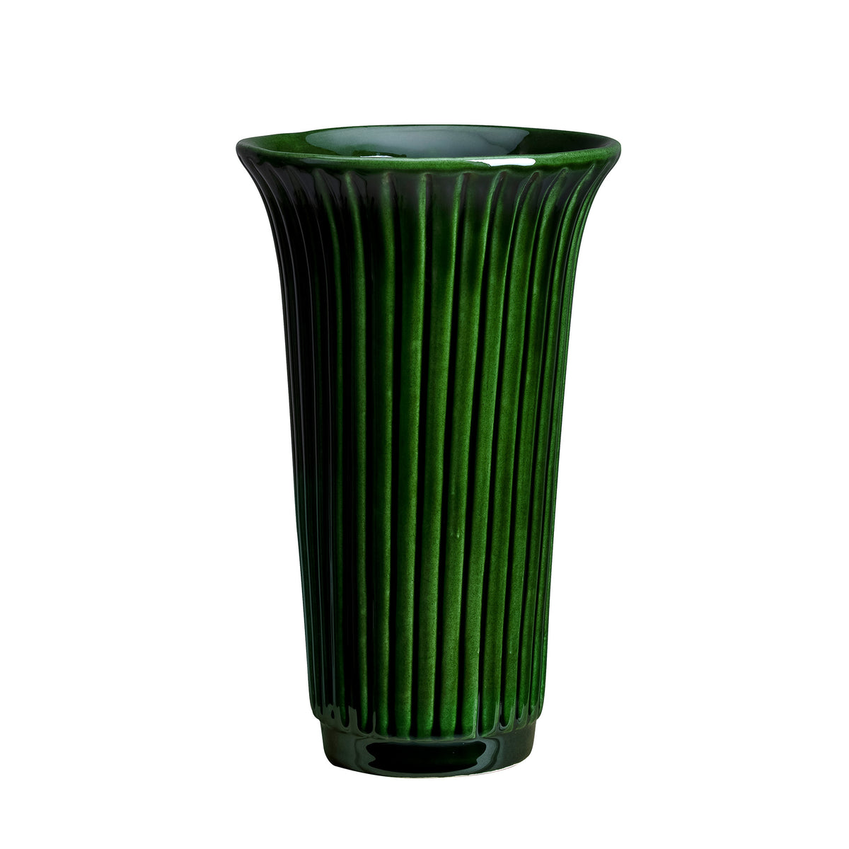 Daisy Fluted Emerald Green Glazed Vase Eleish Van Breems Home