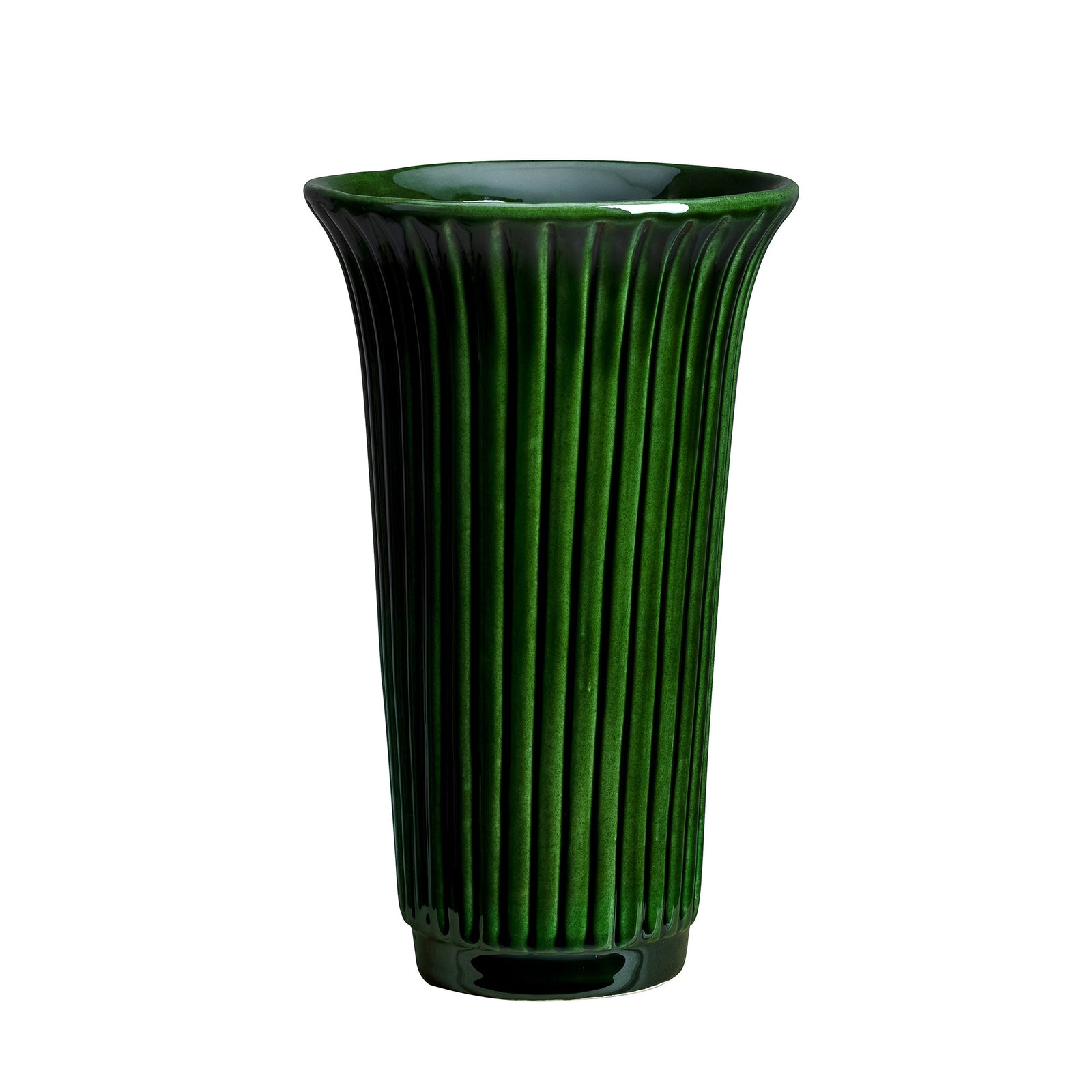 Daisy Fluted Emerald Green Glazed Vase Eleish Van Breems Home